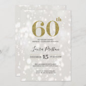 Elegante Gouden Glitter 60ste Verjaardag Kaart (Voorkant / Achterkant)