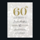 Elegante Gouden Glitter 60ste Verjaardag Kaart<br><div class="desc">Het moderne en elegante ontwerp van de Gold Glitter 60th Birthday Invitation dat met jouw tekst kan worden aangepast. Klik op de knop "Aanpassen" en gebruik onze ontwerptool om deze sjabloon te wijzigen. Bekijk de Graphic Art Design store voor andere producten die bij dit ontwerp passen!</div>