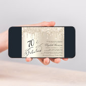 Elegante gouden glitter 70e verjaardagsfeestje kaart