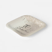 Elegante gouden glitter 70e verjaardagsfeestje papieren bordje (Gebogen)