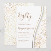 Elegante gouden glitter 80ste tachtigste verjaarda kaart (Voorkant / Achterkant)