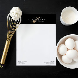 Elegante Gouden Glitter Bakkerij Whisk Letterhead