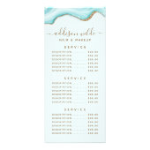 Elegante Gouden Glitter Blauwe Marmer Agate Rackka Reclamekaart (Voorkant)