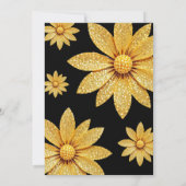 Elegante Gouden Glitter Bloem Sweet 16 Verjaardag Kaart (Achterkant)