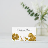 Elegante gouden glitter bloemenkapper afsprakenkaartje (Staand voorkant)