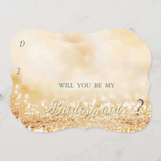 Elegante gouden glitter bokeh, bruidsmeisje kaart (Voorkant / Achterkant)