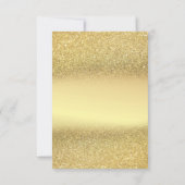 Elegante gouden glitter bokeh bruiloftsreceptie kaart (Achterkant)