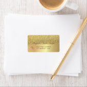 Elegante Gouden Glitter Bokeh Huwelijkslabel Etiket (Insitu)