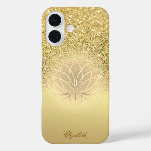 Elegante Gouden Glitter Bokeh Lotus Case-Mate iPhone Case (Achterkant)