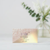 Elegante Gouden Glitter Bokeh Ombre Visitekaartje (Staand voorkant)