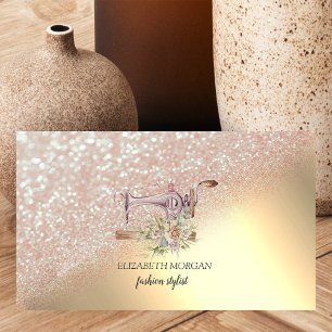 Elegante Gouden Glitter Bokeh Ombre Visitekaartje