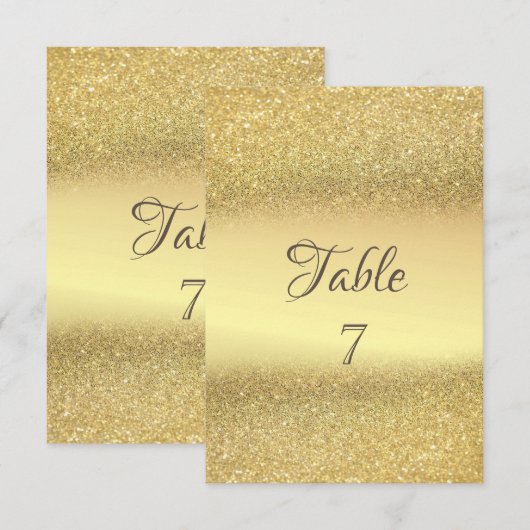 Elegante gouden glitter bokeh tafelkaart kaart (Voorkant / Achterkant)