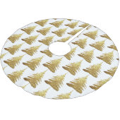 Elegante Gouden Glitter Bomen Kerstboom Kleed Rok (Gekanteld)