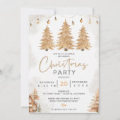 Elegante gouden glitter boom kerstfeest kaart (Voorkant)