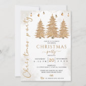 Elegante gouden glitter boom kerstfeest kaart (Voorkant)