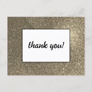 Elegante gouden glitter bruiloft evenement dank u briefkaart