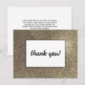Elegante gouden glitter bruiloft evenement dank u briefkaart (Voorkant / Achterkant)