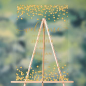Elegante gouden glitter bruiloft welkom acryl bord (Neutraal)