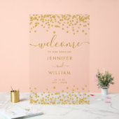 Elegante gouden glitter bruiloft welkom acryl bord (Huwelijk)