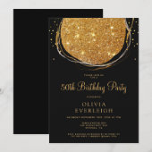 Elegante Gouden Glitter Cirkel 50ste Verjaardagsfe Kaart (Voorkant / Achterkant)