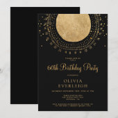 Elegante Gouden Glitter Cirkel 60ste Verjaardagsfe Kaart (Voorkant / Achterkant)