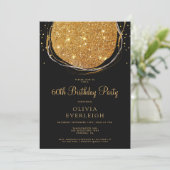 Elegante Gouden Glitter Cirkel 60ste Verjaardagsfe Kaart (Staand voorkant)
