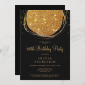 Elegante Gouden Glitter Cirkel 60ste Verjaardagsfe Kaart (Voorkant / Achterkant)
