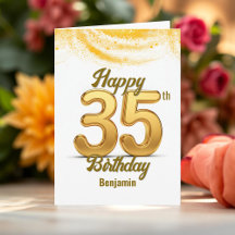 Elegante Gouden Glitter Confetti 35ste Verjaardag