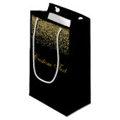 Elegante gouden glitter Confetti bruiloft Klein Cadeauzakje (Voorkant Gekanteld)