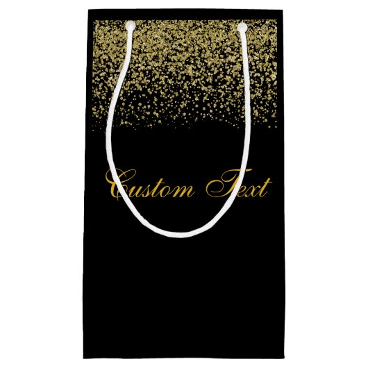 Elegante gouden glitter Confetti bruiloft Klein Cadeauzakje (Voorkant)