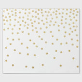 Elegante gouden glitter confetti dot patroon cadeaupapier (Vlak)