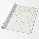 Elegante gouden glitter confetti dot patroon cadeaupapier<br><div class="desc">Eenvoudig en modern ontwerp met faux gouden glitter dot patroon.</div>