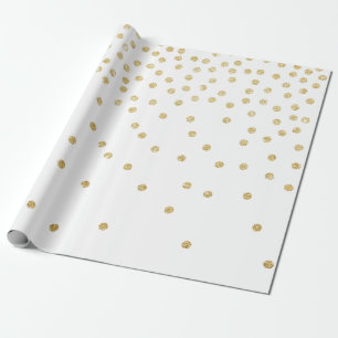 Elegante gouden glitter confetti dot patroon cadeaupapier