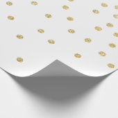 Elegante gouden glitter confetti dot patroon cadeaupapier (Hoek)