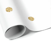 Elegante gouden glitter confetti dot patroon cadeaupapier (Rol Hoek)