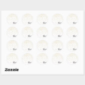 Elegante gouden glitter confetti dot patroon op ronde sticker (Vel)