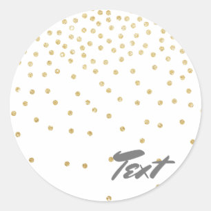 Elegante gouden glitter confetti dot patroon op ronde sticker