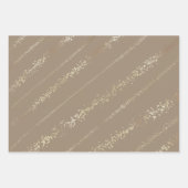 Elegante gouden glitter Confetti sneeuwstreep Inpakpapier Vel (Voorkant 2)