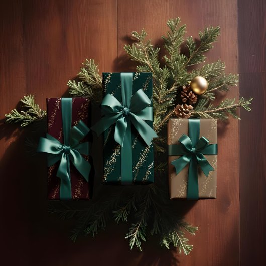 Elegante gouden glitter Confetti sneeuwstreep Inpakpapier Vel