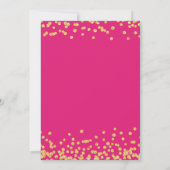 Elegante Gouden Glitter Confetti Sweet 16 Hot Pink Kaart (Achterkant)