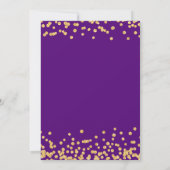 Elegante Gouden Glitter Confetti Sweet 16 Paarse Kaart (Achterkant)