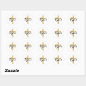 Elegante gouden glitter cross doop gunst Stickers (Vel)