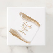 Elegante Gouden Glitter Dank Je Wel Bedankjes Labels (In situ)