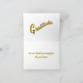 Elegante Gouden Glitter Dankbaarheid Typografie Bedankkaart (Binnen)