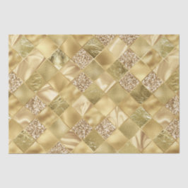 Elegante gouden glitter diamant roosterpatroon tissuepapier