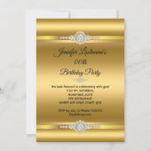 Elegante Gouden Glitter Diamanten Verjaardagsfeest Kaart (Voorkant)