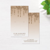 Elegante gouden glitter druppels oorbel sieraden visitekaartje (Bureau)