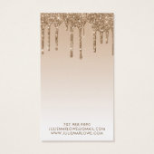 Elegante gouden glitter druppels oorbel sieraden visitekaartje (Achterkant)