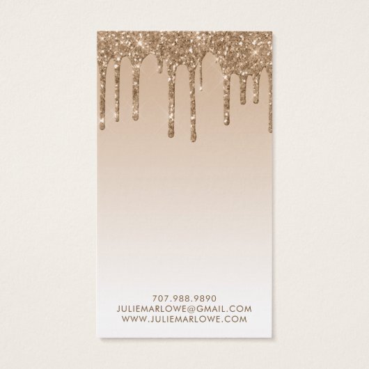 Elegante gouden glitter druppels oorbel sieraden visitekaartje (Achterkant)