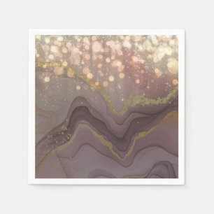 Elegante gouden Glitter druppels Servet